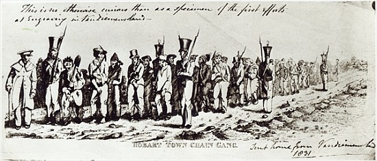 Hobart Town Chain Gang, c.1831 van Charles Bruce