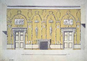 Design of the Green Dining room Great Palace in Tsarskoye Selo