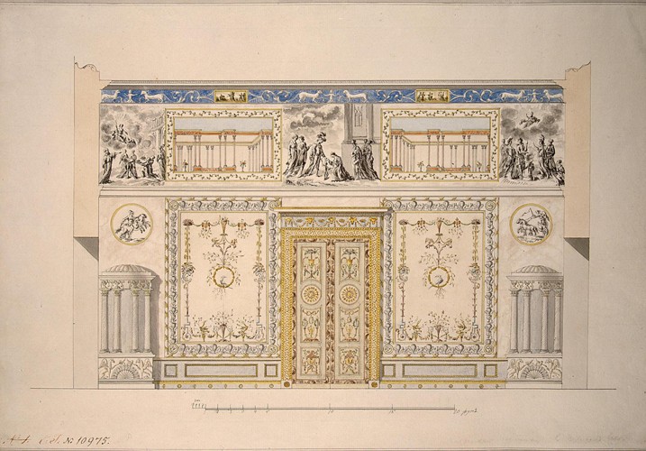 Design for the Lyons Hall (Yellow Drawing-Room) in the Great Palace of Tsarskoye Selo van Charles Cameron