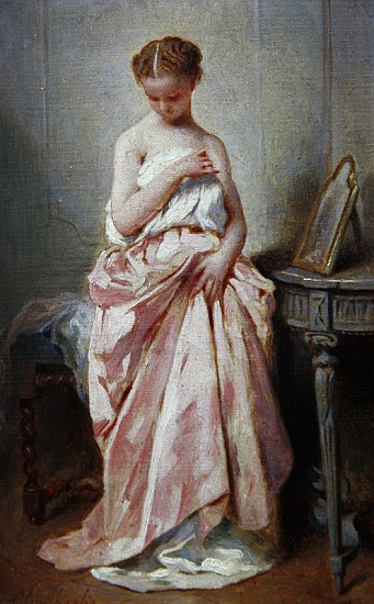 Girl in a pink dress van Charles Chaplin