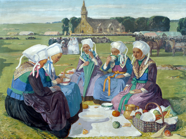 Women of Plougastel at the Pardon of Notre-Dame de la Palud, 1903 (oil on canvas) van Charles Cottet