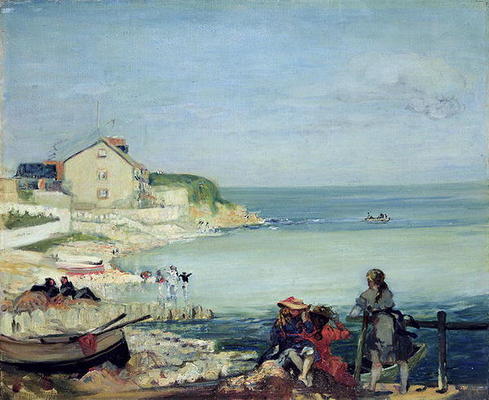 Beach Scene, Swanage (oil on canvas) van Charles Edward Conder