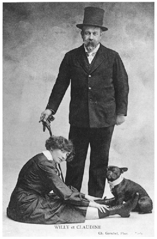 Postcard depicting Colette (1873-1954) and Willy (1859-1931) (b/w photo) van Charles Gerschel