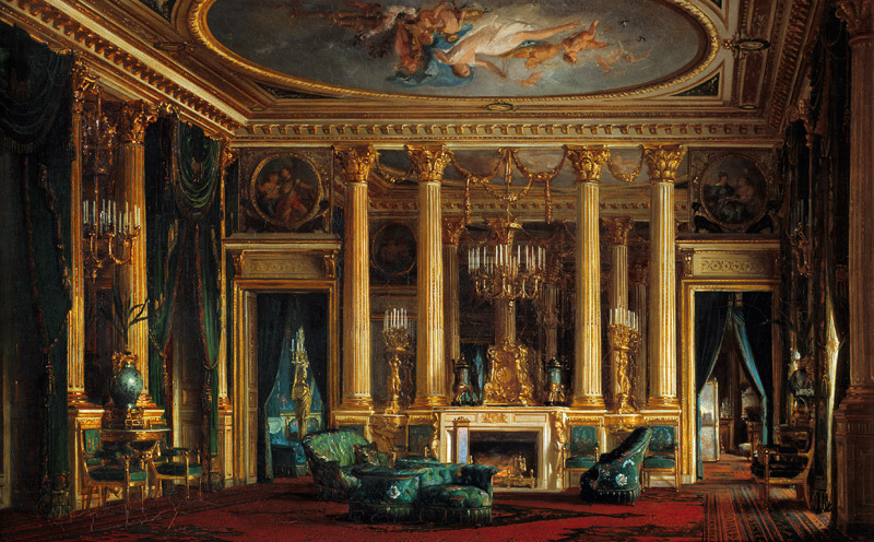 A Salon in the Hotel of Monsieur Basile Parent, Place Vendome, Paris van Charles Giraud