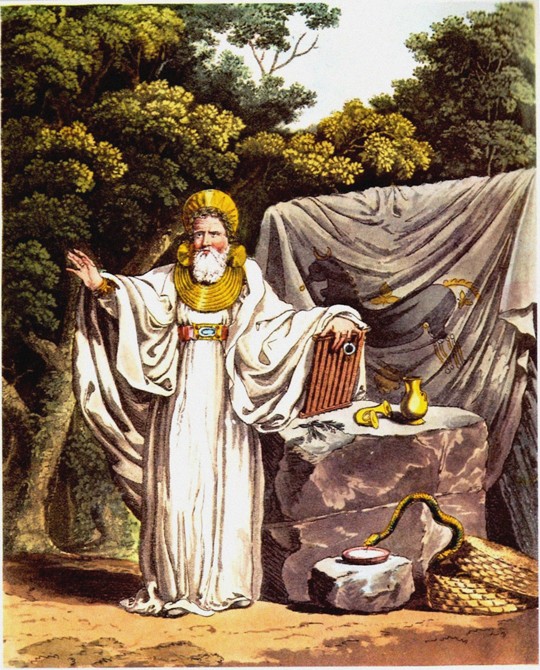 Arch-Druid in his full Judicial Costume (From "The Costume of the Original Inhabitants of the Britis van Charles Hamilton Smith