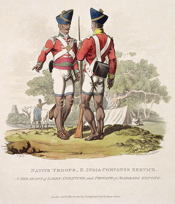 Native Troops in the East India Company's Service: a Sergeant of Light Infantry and a Private of the van Charles Hamilton Smith