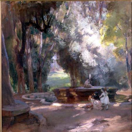Fountain in the Borghese Gardens van Charles Hodge Mackie