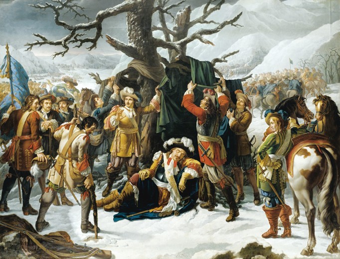 Maréchal de Turenne Asleep on the Eve of the Battle of Turckheim van Charles-Jacques Lebel