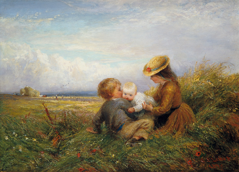 Children in a Field van Charles James Lewis