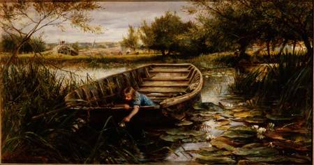 Picking Waterlilies (board) van Charles James Lewis