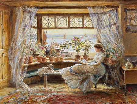 Reading by the Window, Hastings - Charles James Lewis