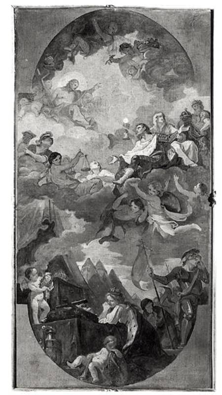 Apotheosis of St. Louis, sketch for the ceiling of the church San Luigi dei Francesi, Rome van Charles Joseph Natoire