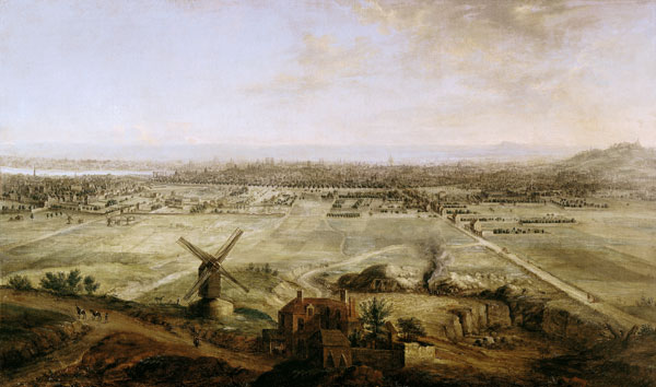 View of Paris from Belleville van Charles Laurent Grevenbroeck