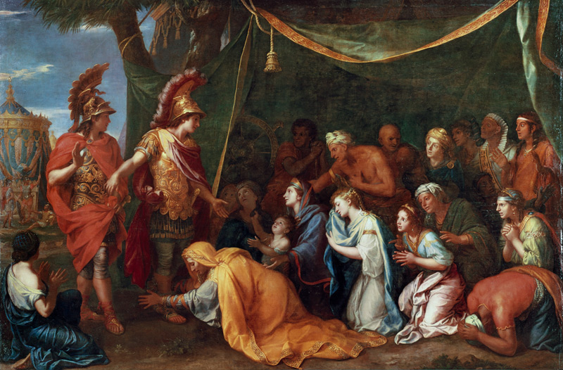 Die Königinnen von Persien zu Füßen Alexanders des Großen” od. “Im Zelt des Darius” (Nach der Nieder van Charles Le Brun