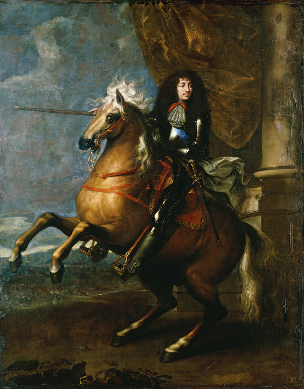 Reiterbildnis König Ludwigs XIV. von Frankreich (Portrait équestre de Louis XIV). van Charles Le Brun