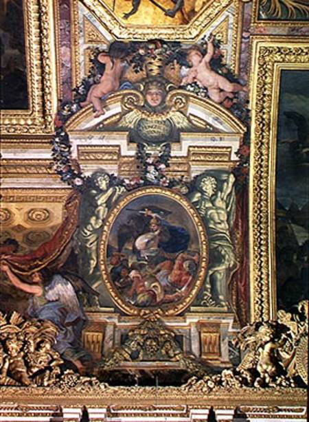 Defeat of the Turks in Hungary by the King's Troops in 1664, Ceiling Painting from the Galerie des G van Charles Le Brun