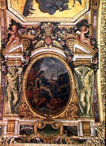 Re-establishment of Navigation Rights in 1663, Ceiling Painting from the Galerie des Glaces van Charles Le Brun