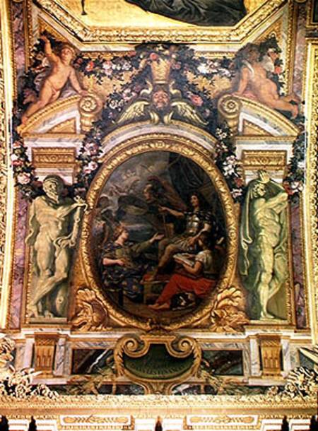 Financial Order Regained in 1662, Ceiling Painting from the Galerie des Glaces van Charles Le Brun