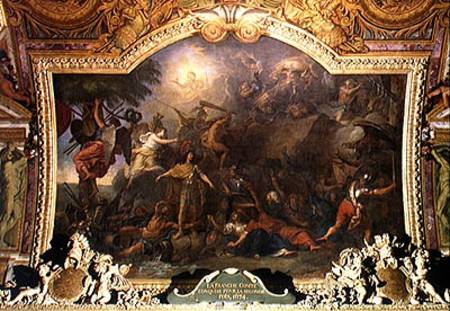 Franche-Comte Conquered for the Second Time, Ceiling Painting from the Galerie des Glaces van Charles Le Brun