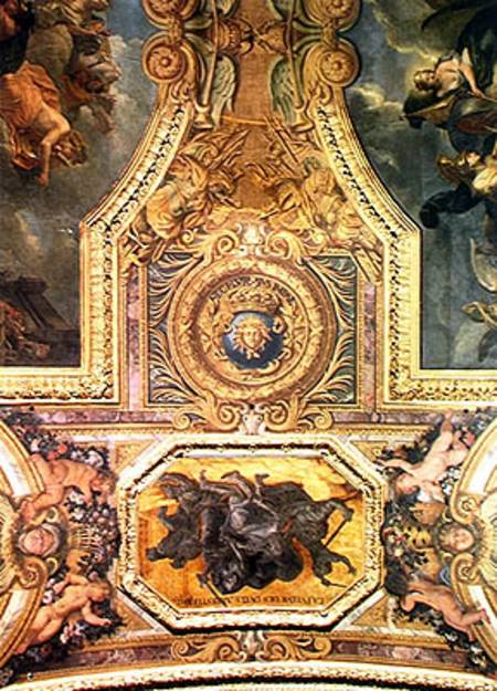 The Ending of the Mania for Duels in 1662, Ceiling Painting from the Galerie des Glaces van Charles Le Brun