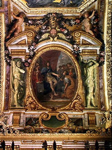 Patronage of the Arts in 1663, Ceiling Painting from the Galerie des Glaces van Charles Le Brun