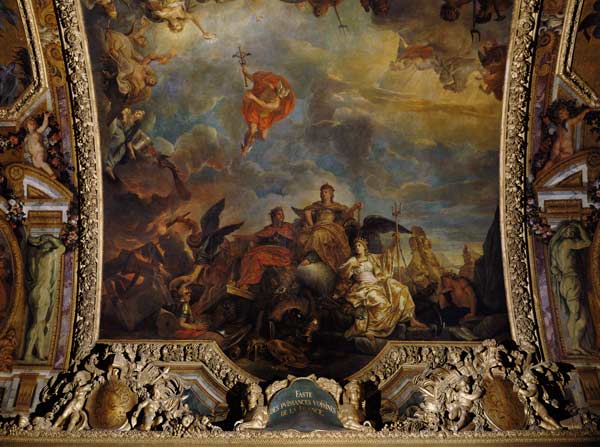 The Prosperous Neighbouring Powers of France, Ceiling Painting from the Galerie des Glaces van Charles Le Brun