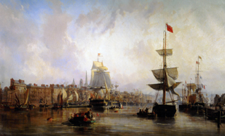 Hafen von Rouen van Charles Louis Mozin