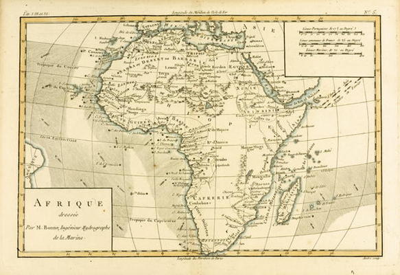 Africa, from 'Atlas de Toutes les Parties Connues du Globe Terrestre' by Guillaume Raynal (1713-96) van Charles Marie Rigobert Bonne