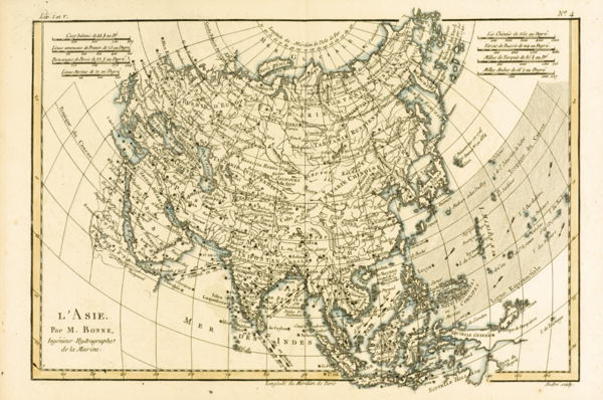 Asia, from 'Atlas de Toutes les Parties Connues du Globe Terrestre' by Guillaume Raynal (1713-96) pu van Charles Marie Rigobert Bonne