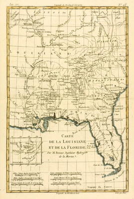 Louisiana and Florida, from 'Atlas de Toutes les Parties Connues du Globe Terrestre' by Guillaume Ra van Charles Marie Rigobert Bonne