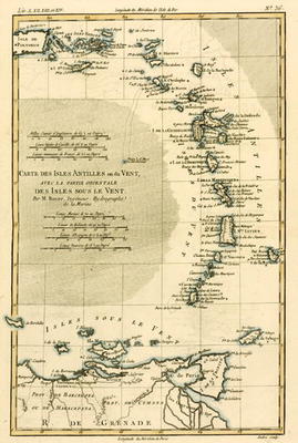 The Lesser Antilles or the Windward Islands, with the Eastern part of the Leeward Islands, from 'Atl van Charles Marie Rigobert Bonne