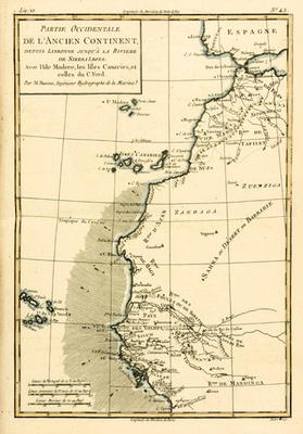 West Coast of Africa, from Lisbon to Sierra Leone, from 'Atlas de Toutes les Parties Connues du Glob van Charles Marie Rigobert Bonne