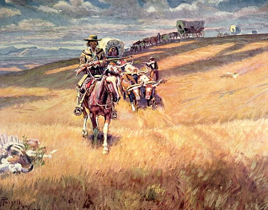 ''When wagon trails were dim'' van Charles Marion Russell