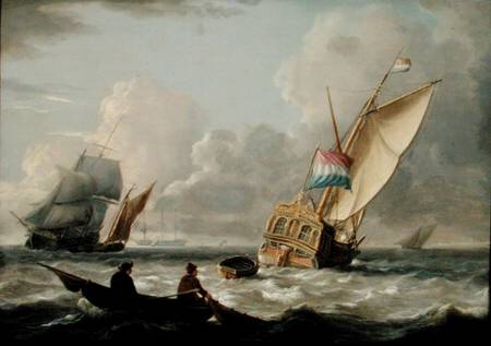A Dutch Admiralty Yacht and other Shipping van Charles Martin Powell