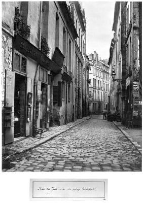Rue du Jardinet, from passage Hautefeuille, Paris, 1858-78 (b/w photo) 