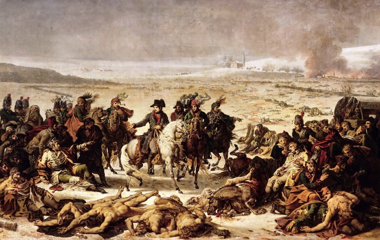 Napoleon on the Battlefield of Eylau, 9 February 1807 van Charles Meynier