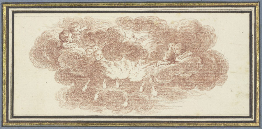 Der Heilige Geist, von Engeln umgeben van Charles-Nicolas Cochin d. J.