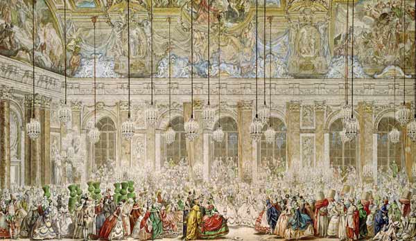 The Masked Ball at the Galerie des Glaces van Charles Nicolas II Cochin