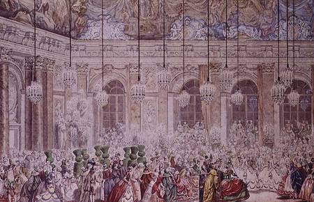 The Masked Ball at the Galerie des Glaces on the Occasion of the Marriage of the Dauphin to Marie-Th van Charles Nicolas II Cochin