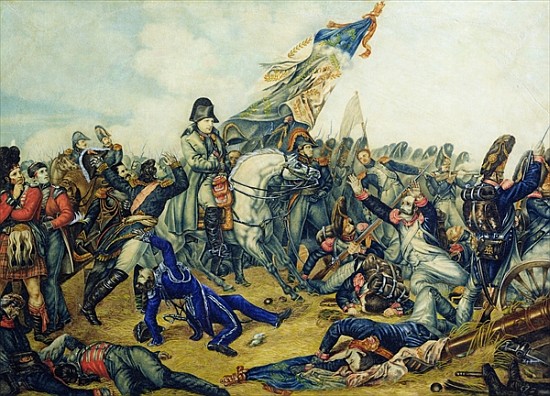 The Battle of Waterloo in 1815, 1831 (w/c & ink on paper) van Charles Steiben