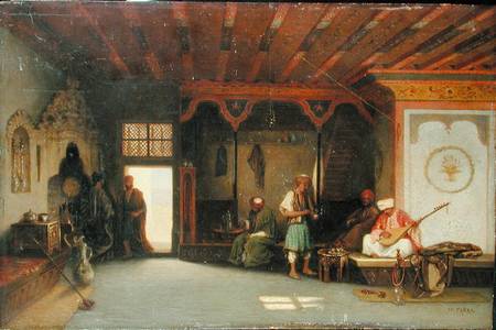 Interior of an Oriental Cafe van Charles-Theodore Frère