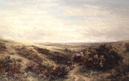 Moorland Landscape with Figures van Charles Thomas Bale