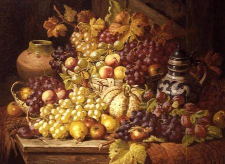 Still Life with fruit van Charles Thomas Bale