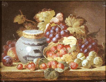 Still Life with Fruit and a Ginger Jar van Charles Thomas Bale