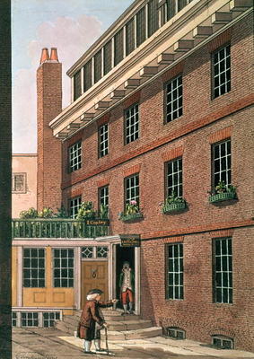 Dr Johnson and his servant, Francis at Bolt Court, Fleet Street, 1801 (w/c) van Charles Tomkins