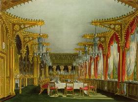 The Gothic Dining Room at Carlton House from Pyne's 'Royal Residences' engraved by Thomas Sutherland
