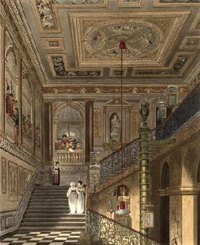 The Great Staircase at Kensington Palace From Pyne's 'Royal Residences', engraved by Richard Reeve (