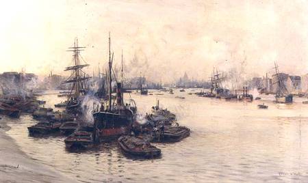 The Port of London van Charles William Wyllie