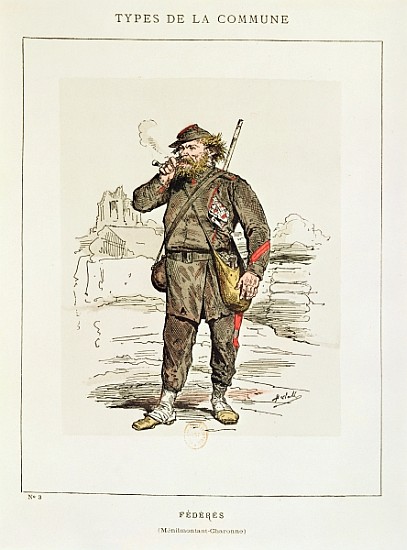 Characters of the Paris Commune - a Federe from Menilmontant-Charonne van Charles Albert d'Arnoux Bertall