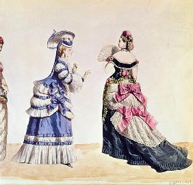 Fashion designs for women from the 1860''s